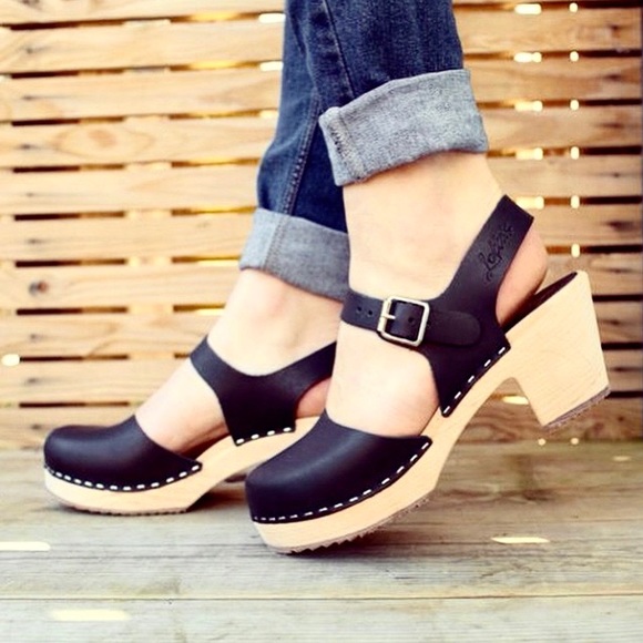 Lotta From Stockholm Shoes - LOTTA Swedish Black Wooden Clogs